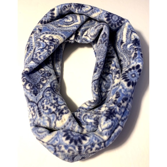 Soft Blue Paisley Design Fleece Infinity Scarf - Picture 1 of 1